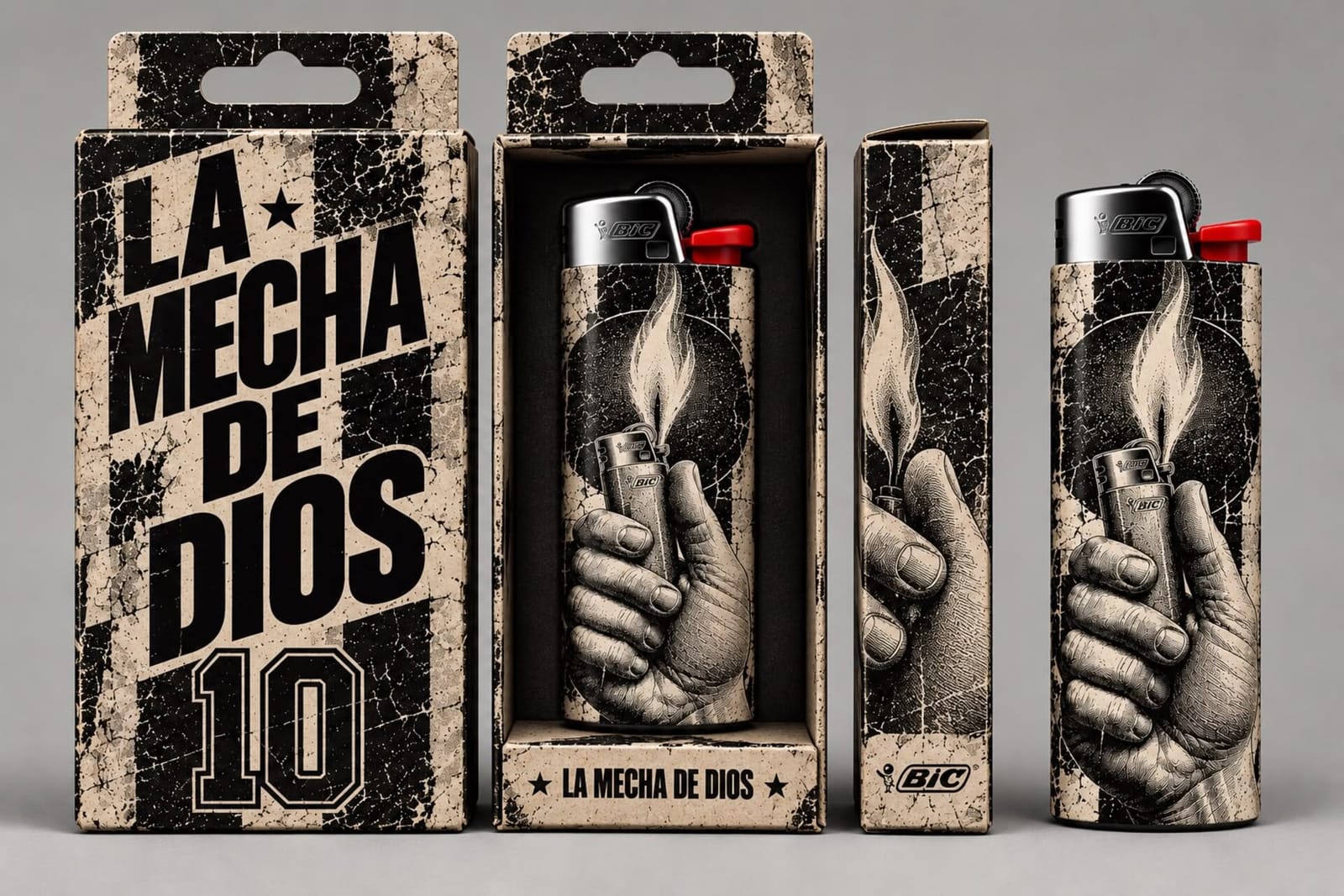 Empaque y encendedor La Mecha de Dios, edición 10